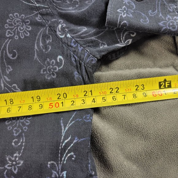 Canali Mens Large Black Button Shirt Floral Long Sleeve Formal Casual Party - Picture 6 of 8